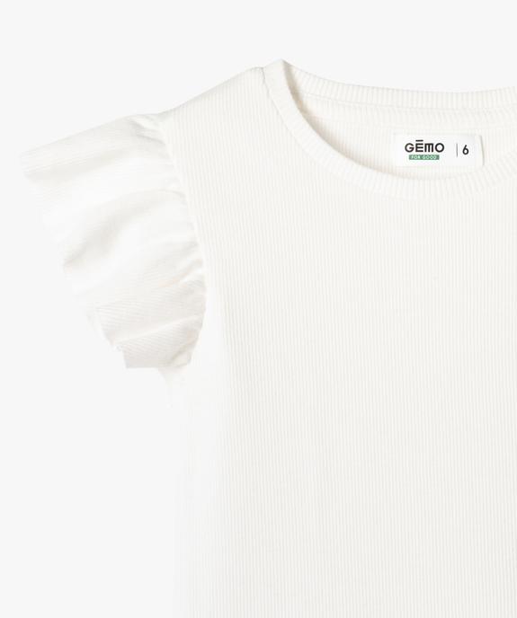 Tee-shirt manches courtes à volants fille vue2 - GEMO 4G FILLE - GEMO