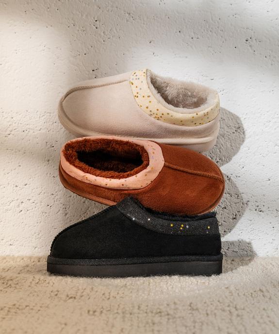 Chaussons en suédine avec doublure fourrure imitation fille vue6 - GEMO (ENFANT) - GEMO