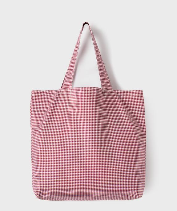 Tote bag à motif vichy  vue1 - GEMO (ACCESS) - GEMO