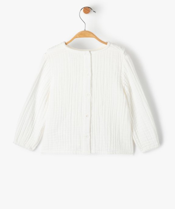 Blouse bébé fille à manches longues en gaze de coton vue3 - GEMO(BEBE DEBT) - GEMO