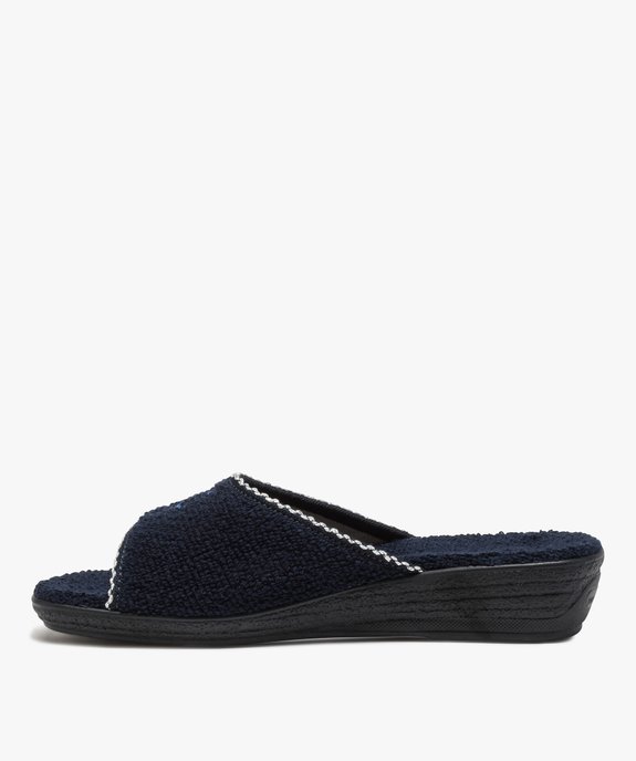 Mules femme confort en tissu éponge et talon compensé vue3 - GEMO(HOMWR FEM) - GEMO