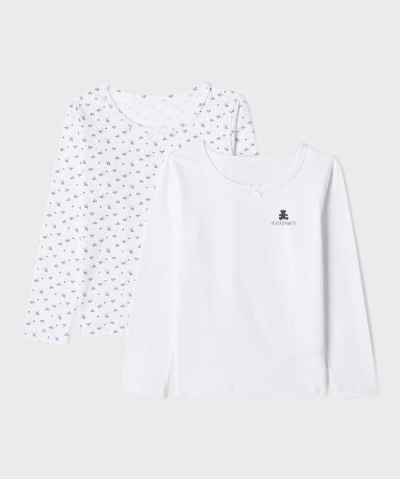 Tee-shirt lingerie à manches longues fille (lot de 2) - LuluCastagnette vue1 - LULU CASTAGNETTE GEMO FOR GOOD - GEMO