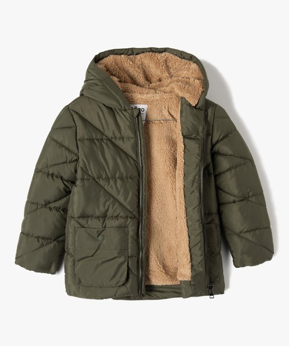 Blouson garçon matelassé à capuche en matière déperlante vue2 - GEMO 4G GARCON - GEMO