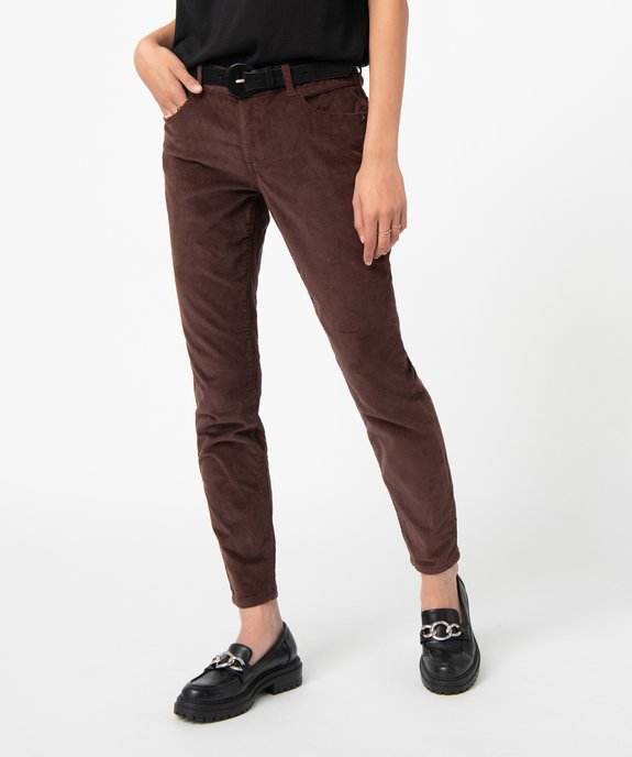 Pantalon femme en velours coupe slim vue1 - GEMO(FEMME PAP) - GEMO