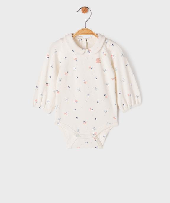 Ensemble 2 pièces salopette en jean + body manches longues col Claudine bébé fille vue5 - LULUCASTAGNETTE - GEMO