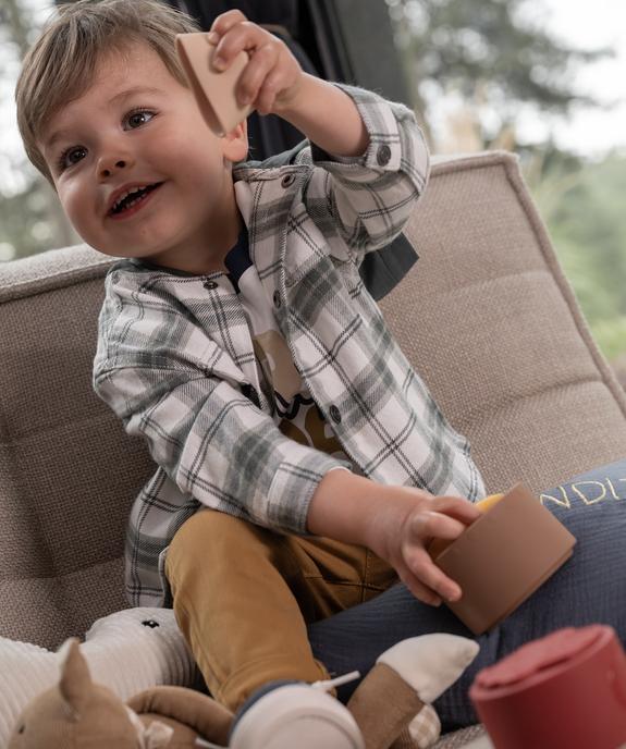 Chemise à carreaux avec capuche bébé garçon vue4 - GEMO(BEBE DEBT) - GEMO