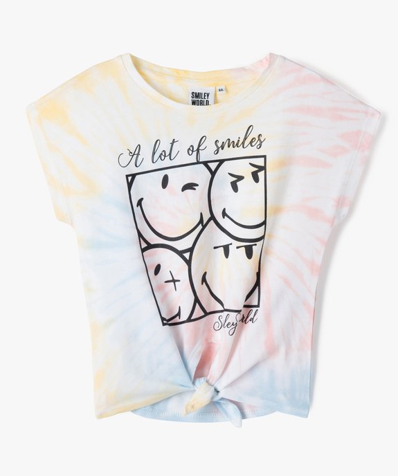 Tee-shirt fille à manches courtes avec motif Smiley - Smiley World vue1 - SMILEY - GEMO