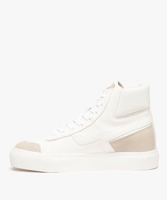 Baskets femme mid-cut bicolores à semelle compensée vue3 - GEMO (SPORTSWR) - GEMO