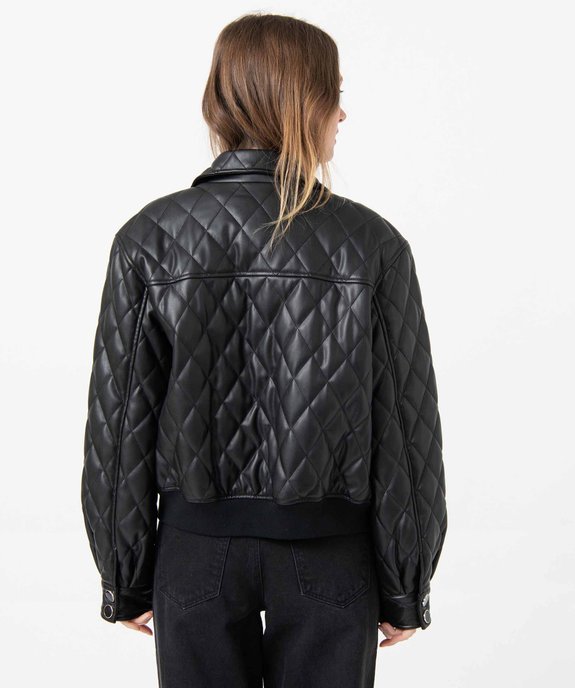 Blouson femme en matière synthétique matelassée vue3 - GEMO(FEMME PAP) - GEMO