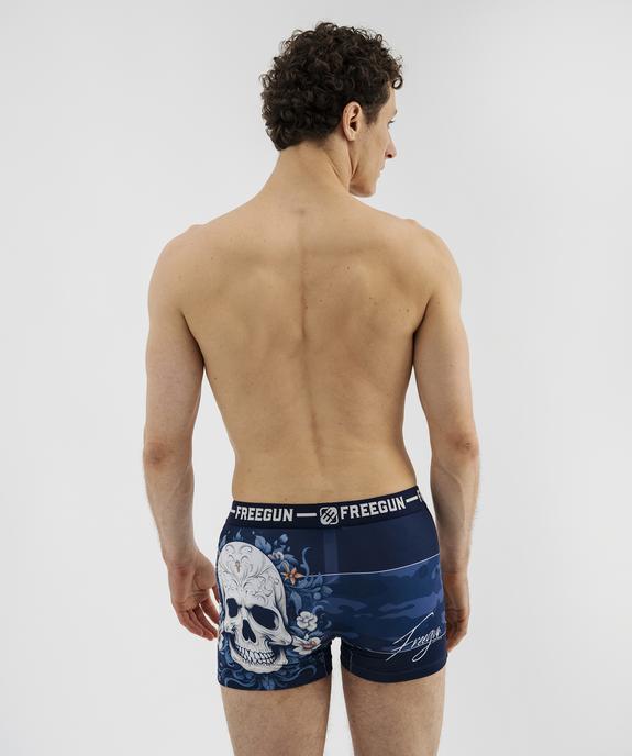 Boxer en microfibre motif tête de mort homme - Freegun vue3 - FREEGUN - GEMO