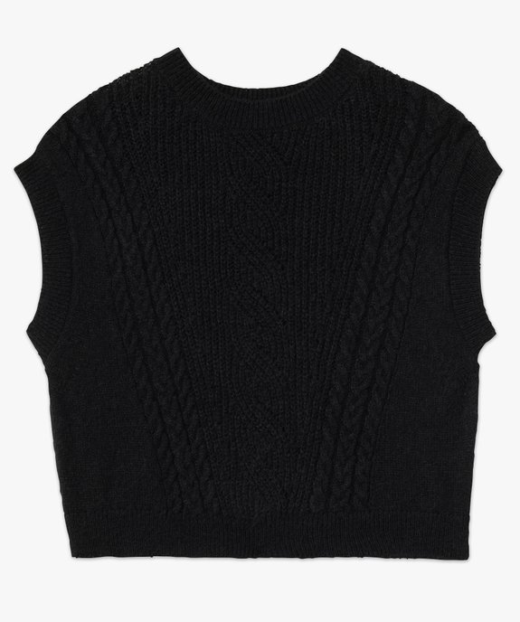 Pull sans manches en maille torsadée femme vue4 - GEMO(FEMME PAP) - GEMO