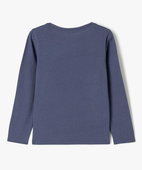 Tee-shirt à manches longues avec motif fleuri fille vue3 - GEMO 4G FILLE - GEMO