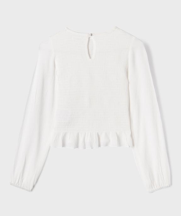 Blouse manches longues en viscose avec bas volanté fille vue4 - GEMO 4G FILLE - GEMO