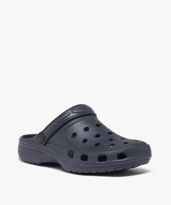 Sabots souples homme dessus uni perforé vue2 - GEMO (PLAGE) - GEMO