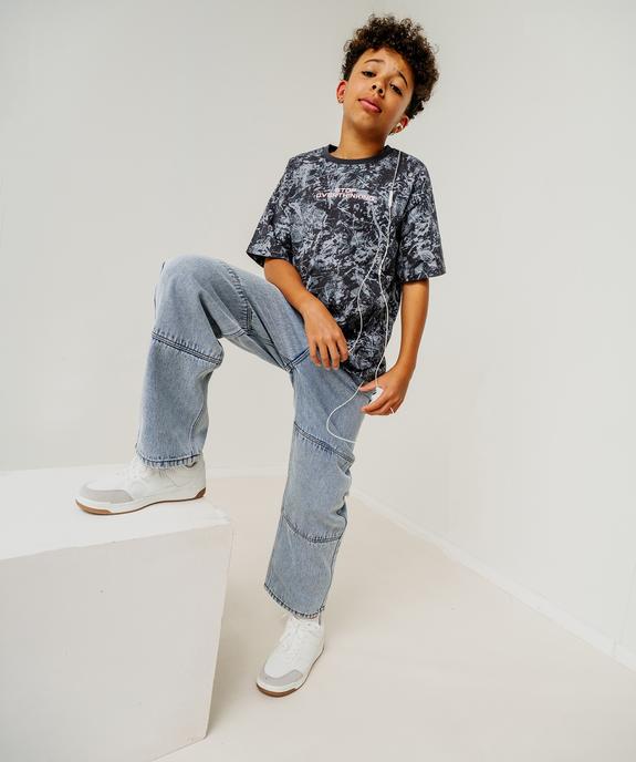 Jean loose en denim 100% coton délavé garçon vue5 - GEMO (JUNIOR) - GEMO