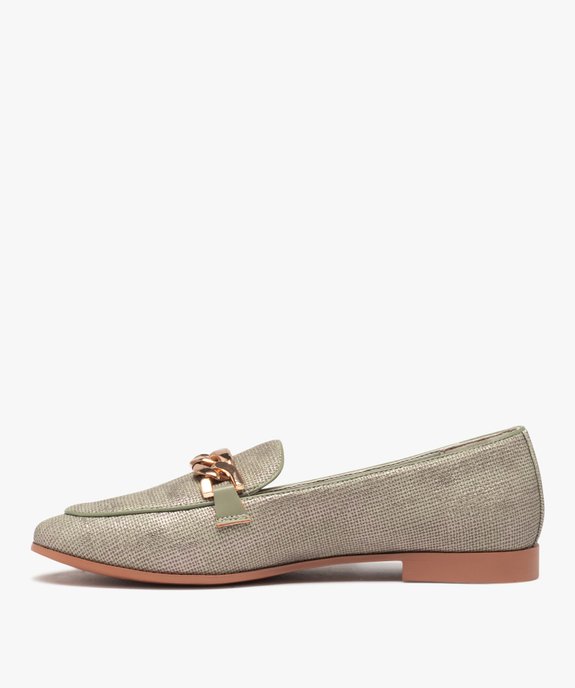 Mocassins femme à bout amande et bride chaine vue4 - GEMO (CASUAL) - GEMO