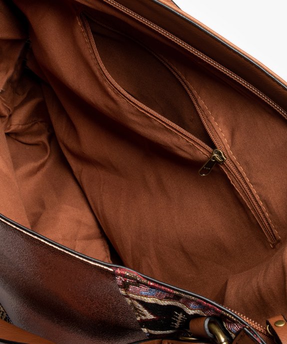 Sac femme forme cabas avec devant en tapisserie vue3 - GEMO (ACCESS) - GEMO