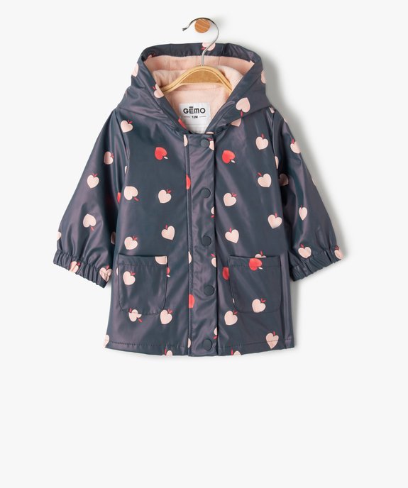 Imperméable bébé fille à motif coeurs doublé polaire vue1 - GEMO(BEBE DEBT) - GEMO