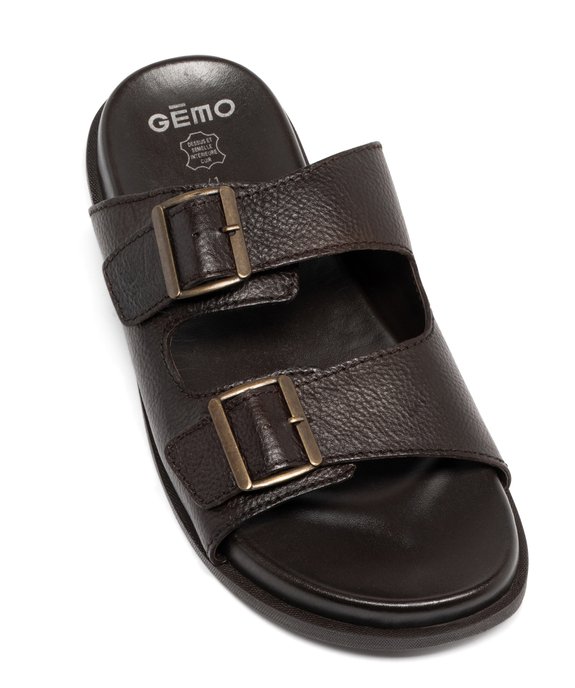Mules homme avec larges brides en cuir et à boucle - Taneo  vue5 - GEMO (CASUAL) - GEMO