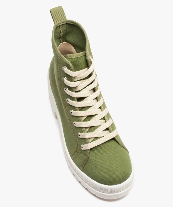 Tennis femme mid-cut en toile unie à talon et semelle crantée vue5 - GEMO (SPORTSWR) - GEMO