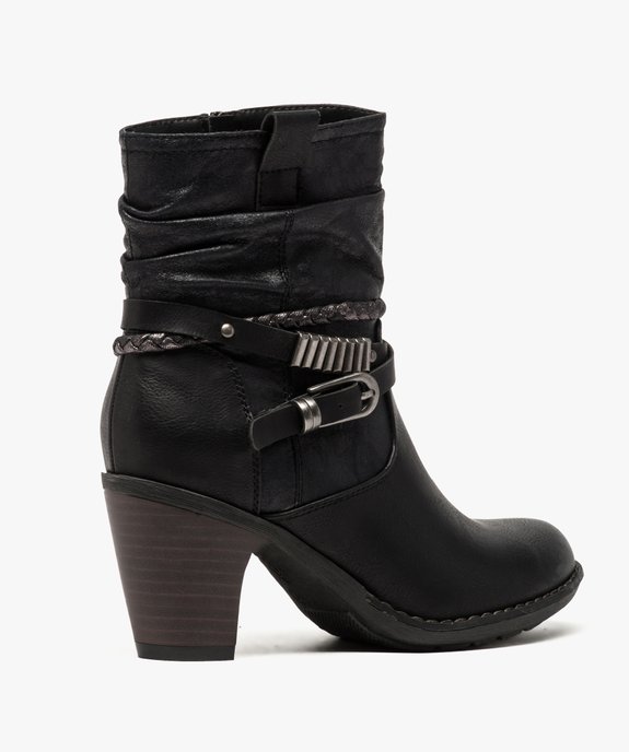 Bottines femme à talon tige plissée et brides fantaisie vue4 - VALENTINA BALDA - GEMO