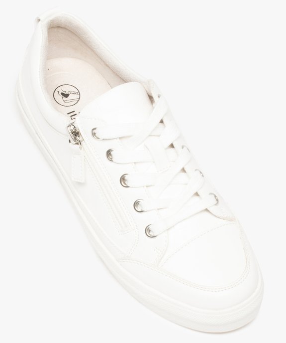 Baskets femme unies à lacets et zip motif croco vue5 - GEMO (SPORTSWR) - GEMO