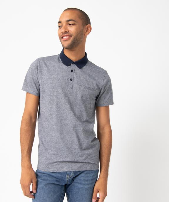 Polo homme à fines rayures et manches courtes vue2 - GEMO (HOMME) - GEMO