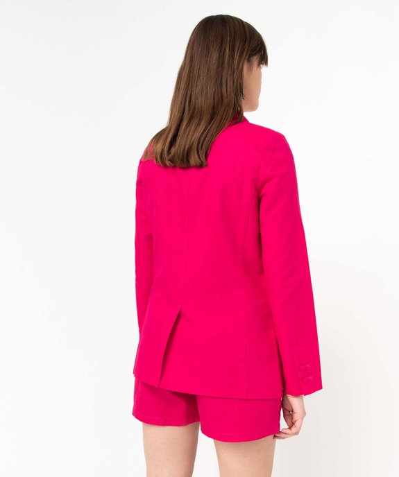 Veste blazer femme en lin à fermeture croisée vue3 - GEMO 4G FEMME - GEMO