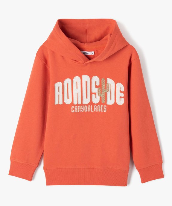 Sweat garçon à capuche avec inscription brodée  vue2 - GEMO (ENFANT) - GEMO