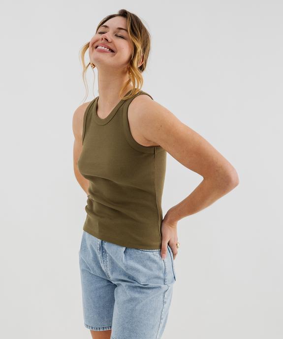 Débardeur en maille côtelée emmanchures américaines femme vue5 - GEMO 4G FEMME - GEMO