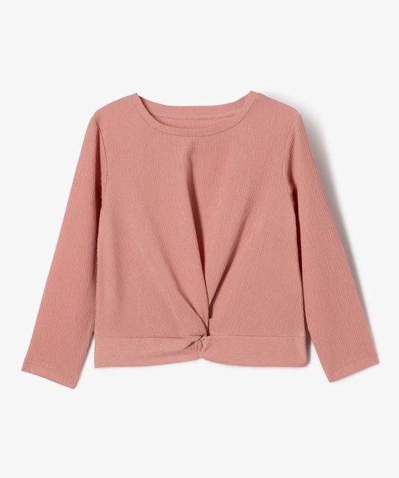 Tee-shirt manches longues effet noué fille vue2 - GEMO 4G FILLE - GEMO
