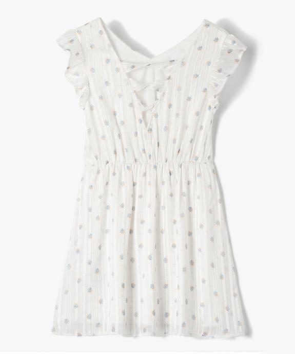Robe fille sans manches à motifs fleuris et rayures pailletées vue3 - GEMO (ENFANT) - GEMO