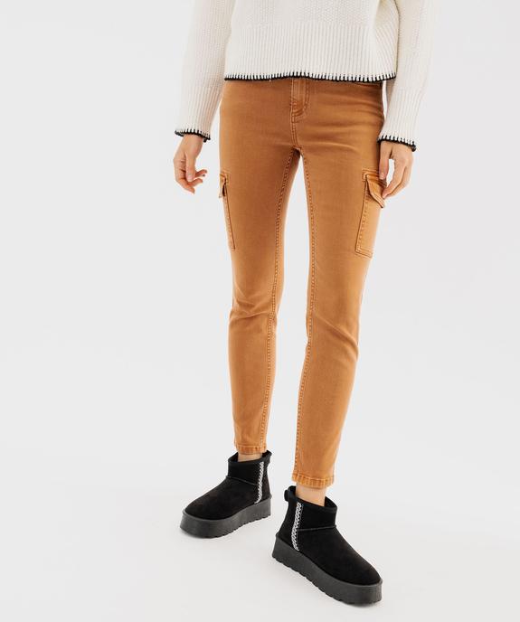 Jean cargo slim en coton stretch femme vue1 - GEMO 4G FEMME - GEMO