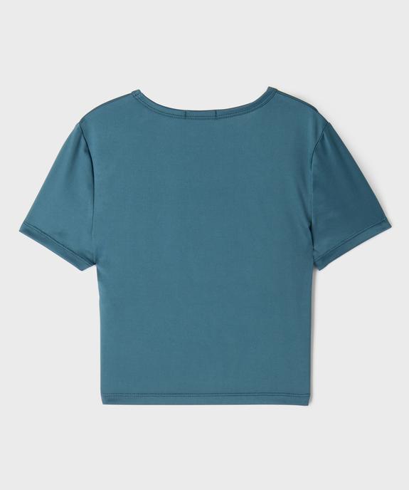 Tee-shirt manches courtes court et moulant fille vue3 - GEMO (JUNIOR) - GEMO