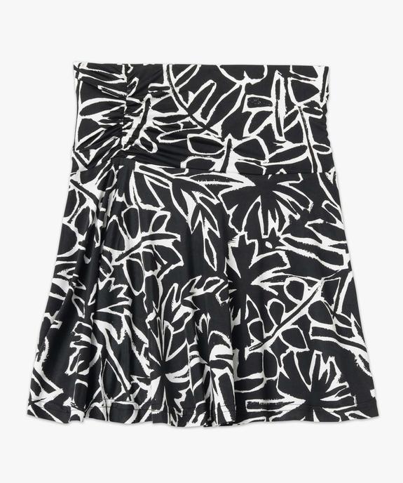 Jupe femme à motifs fleuris avec large taille élastiquée vue4 - GEMO(FEMME PAP) - GEMO