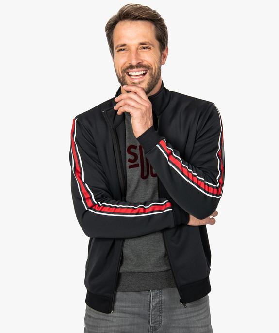 Sweat homme zippé à rayures sur les bras vue1 - GEMO (HOMME) - GEMO