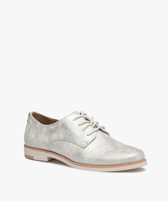 Derbies femme métallisées à semelle bicolore vue2 - GEMO (CASUAL) - GEMO