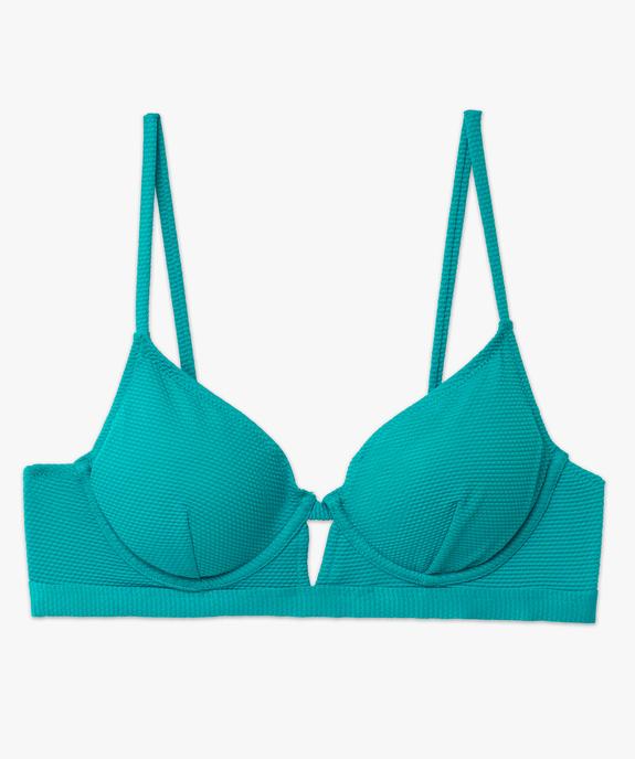 Haut de maillot de bain corbeille en maille gaufrée femme vue4 - GEMO 4G FEMME - GEMO