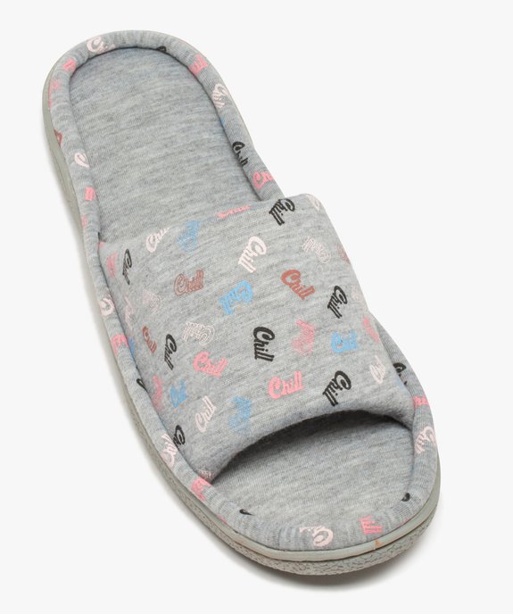 Chaussons femme mules plates en jersey imprimé vue5 - GEMO(HOMWR FEM) - GEMO