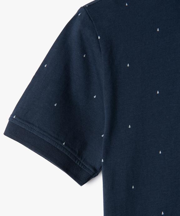 Polo garçon à manches courtes à micro-motifs vue3 - GEMO (JUNIOR) - GEMO