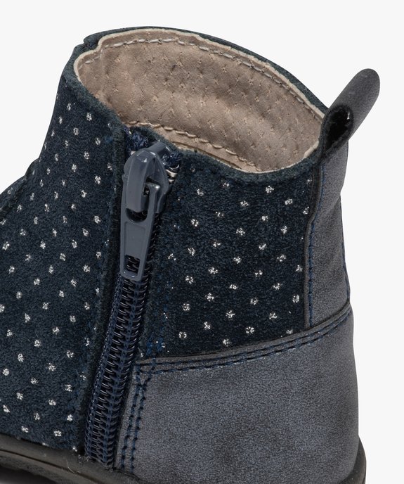 Boots bébé fille en cuir à petits pois brillants - Alma Planète vue6 - ALMA - GEMO