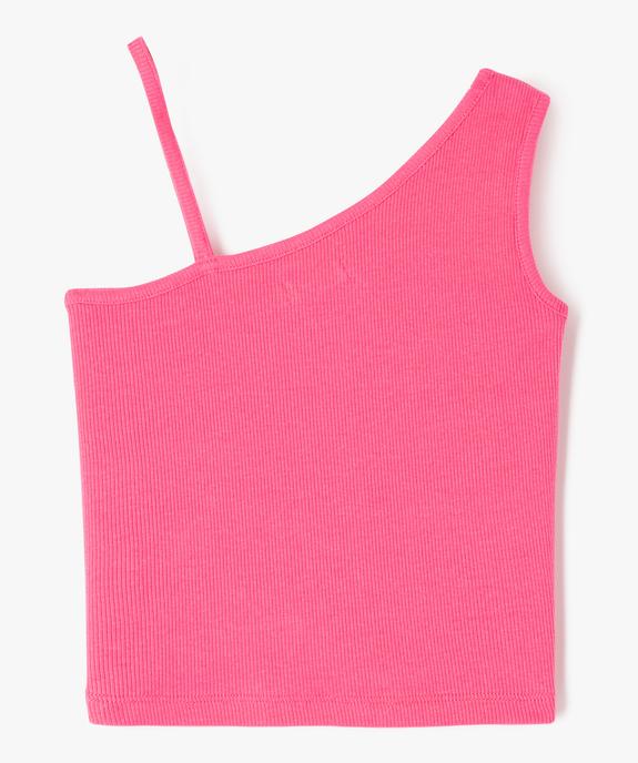 Débardeur asymétrique en coton côtelé fille vue3 - GEMO (ENFANT) - GEMO