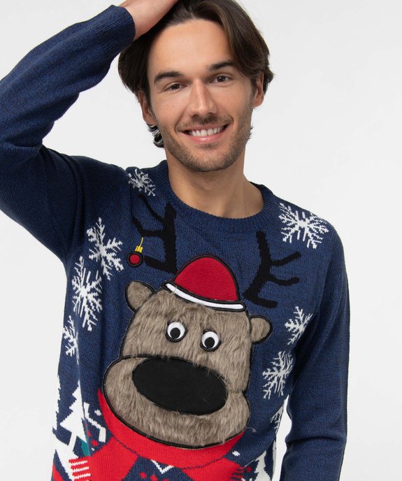 Pull de Noël homme avec motif peluche  vue2 - GEMO (HOMME) - GEMO