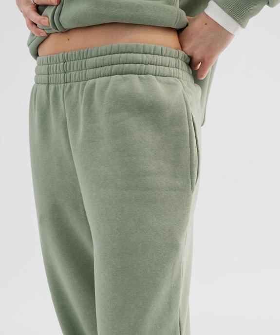 Pantalon de jogging en molleton uni à taille élastiquée femme vue5 - GEMO 4G FEMME - GEMO