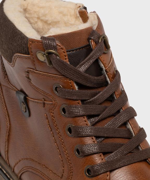 Boots fourrées à lacets, zip et épaisse semelle crantée homme vue7 - MARIO BALDANO - GEMO