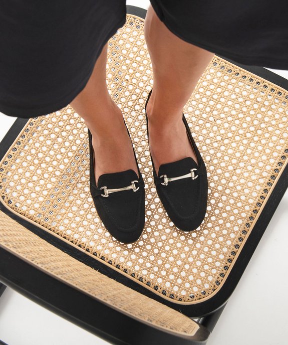 Mocassins femme unis à talon plat et dessus suédé vue1 - GEMO (CASUAL) - GEMO