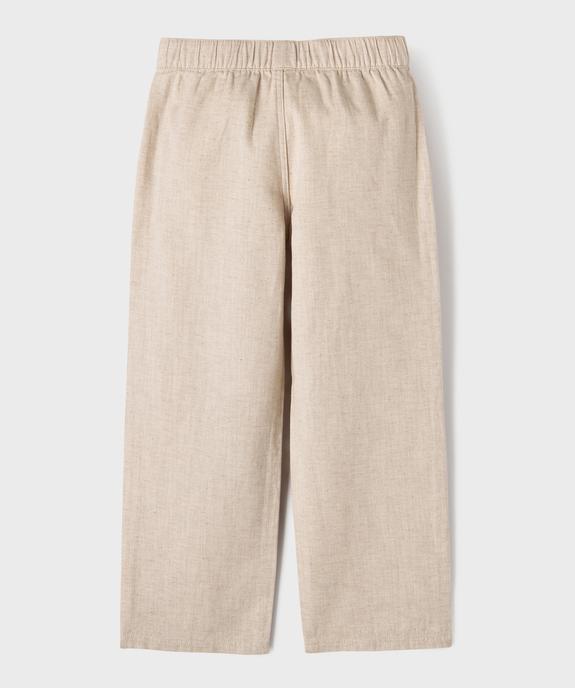 Pantalon en coton et lin avec taille ajustable garçon vue4 - GEMO (ENFANT) - GEMO