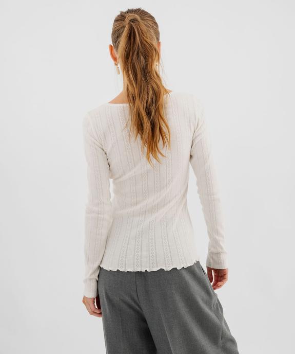 Tee-shirt manches longues en maille fantaisie femme vue4 - GEMO(FEMME PAP) - GEMO