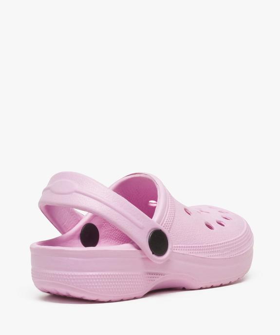 Sabots fille unis perforés avec bride vue4 - GEMO (ENFANT) - GEMO