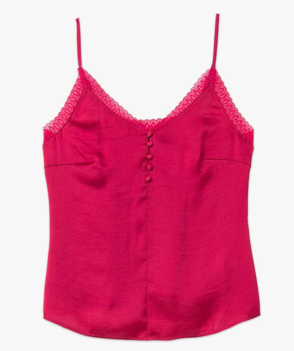 Débardeur femme bi-matières à fines bretelles vue4 - GEMO(HOMWR FEM) - GEMO